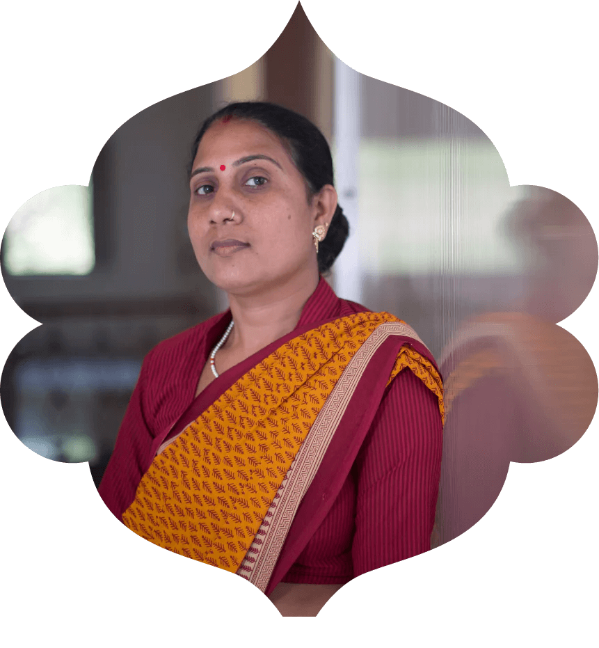 Unsere Kollegin Poonam Vishwakarma aus der Gratitude Factory in Varanasi.